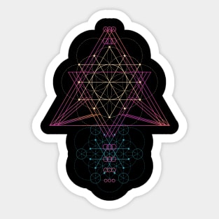 Flower of Life Shirt - Rainbow Triangle - Sacred Geometry - Festival - Psychedelic Artwork - Spiritual Sticker